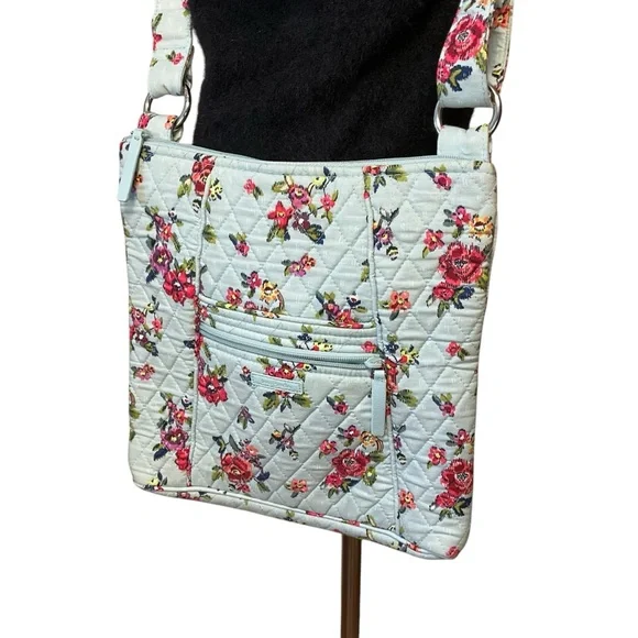VERA BRADLEY Hipster Bag Water Bouquet Crossbody Adjustable Strap Blue Floral - Picture 5 of 6